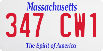 MA license plate 347CW1