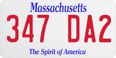 MA license plate 347DA2