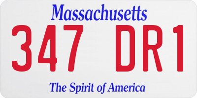 MA license plate 347DR1