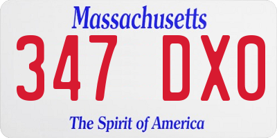 MA license plate 347DX0