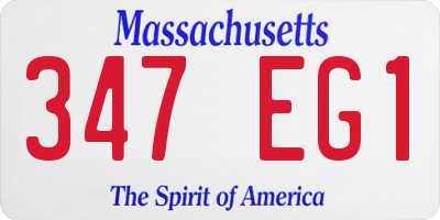 MA license plate 347EG1