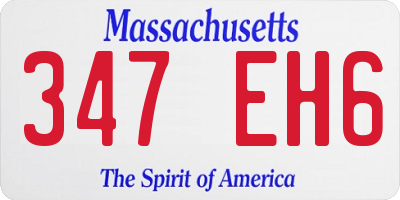 MA license plate 347EH6