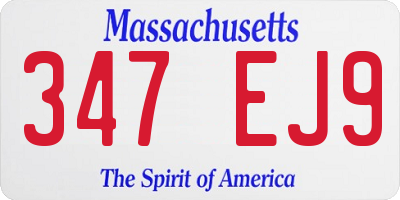 MA license plate 347EJ9