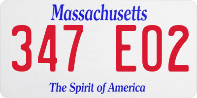 MA license plate 347EO2