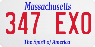 MA license plate 347EX0