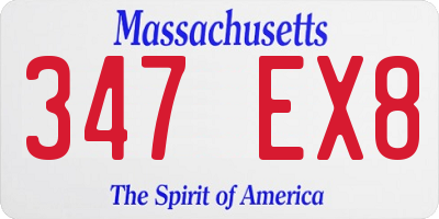 MA license plate 347EX8