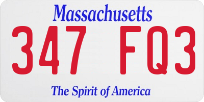 MA license plate 347FQ3