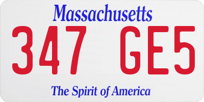 MA license plate 347GE5