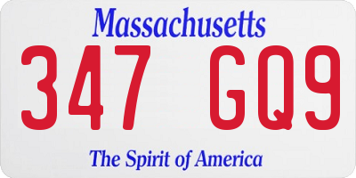 MA license plate 347GQ9
