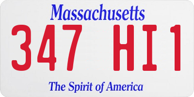 MA license plate 347HI1