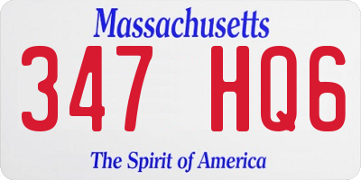 MA license plate 347HQ6