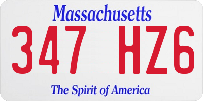 MA license plate 347HZ6
