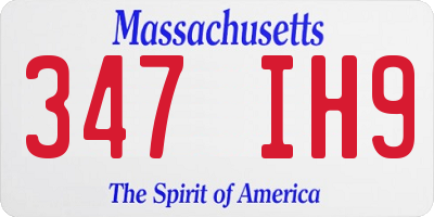 MA license plate 347IH9