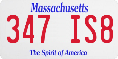 MA license plate 347IS8