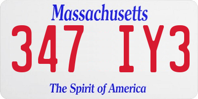MA license plate 347IY3