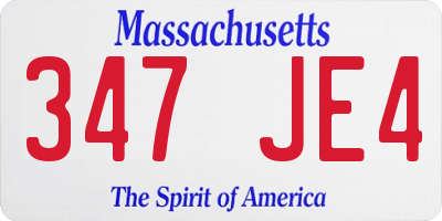 MA license plate 347JE4