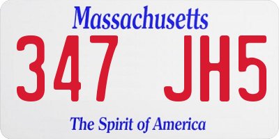 MA license plate 347JH5