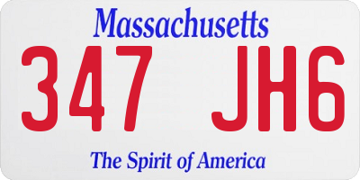 MA license plate 347JH6