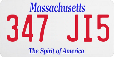 MA license plate 347JI5