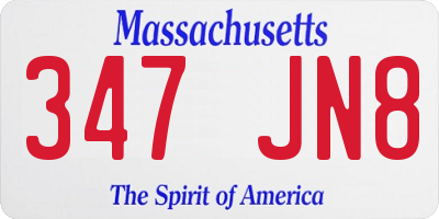 MA license plate 347JN8