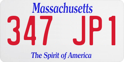 MA license plate 347JP1