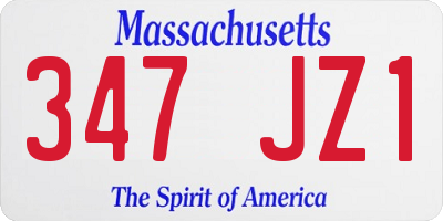 MA license plate 347JZ1