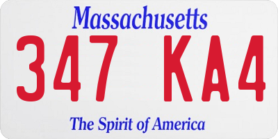 MA license plate 347KA4