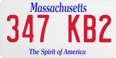 MA license plate 347KB2