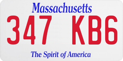 MA license plate 347KB6
