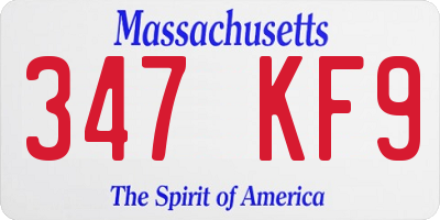 MA license plate 347KF9
