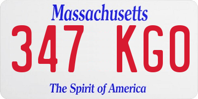 MA license plate 347KG0