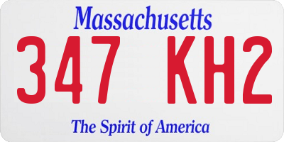 MA license plate 347KH2