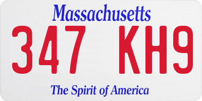MA license plate 347KH9