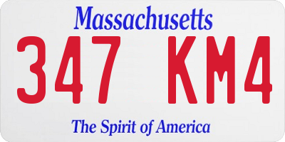 MA license plate 347KM4