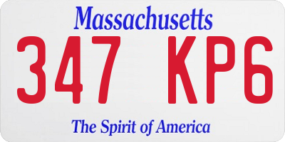 MA license plate 347KP6