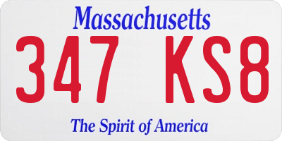 MA license plate 347KS8