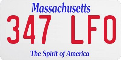 MA license plate 347LF0
