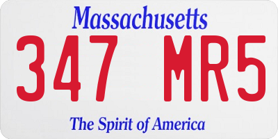 MA license plate 347MR5