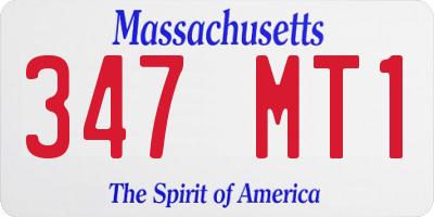 MA license plate 347MT1
