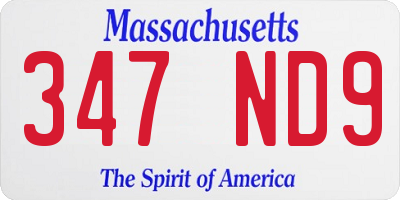 MA license plate 347ND9