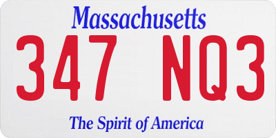 MA license plate 347NQ3
