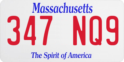 MA license plate 347NQ9