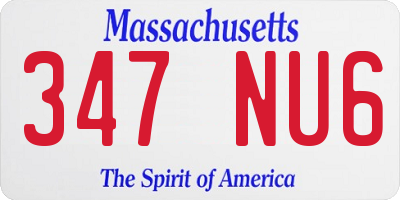 MA license plate 347NU6