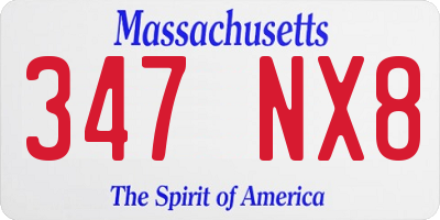MA license plate 347NX8