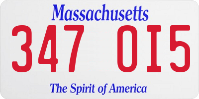 MA license plate 347OI5
