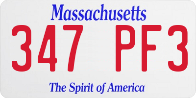MA license plate 347PF3