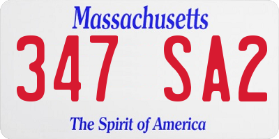 MA license plate 347SA2