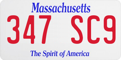 MA license plate 347SC9
