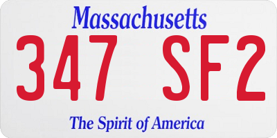 MA license plate 347SF2