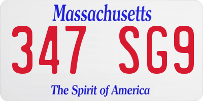 MA license plate 347SG9